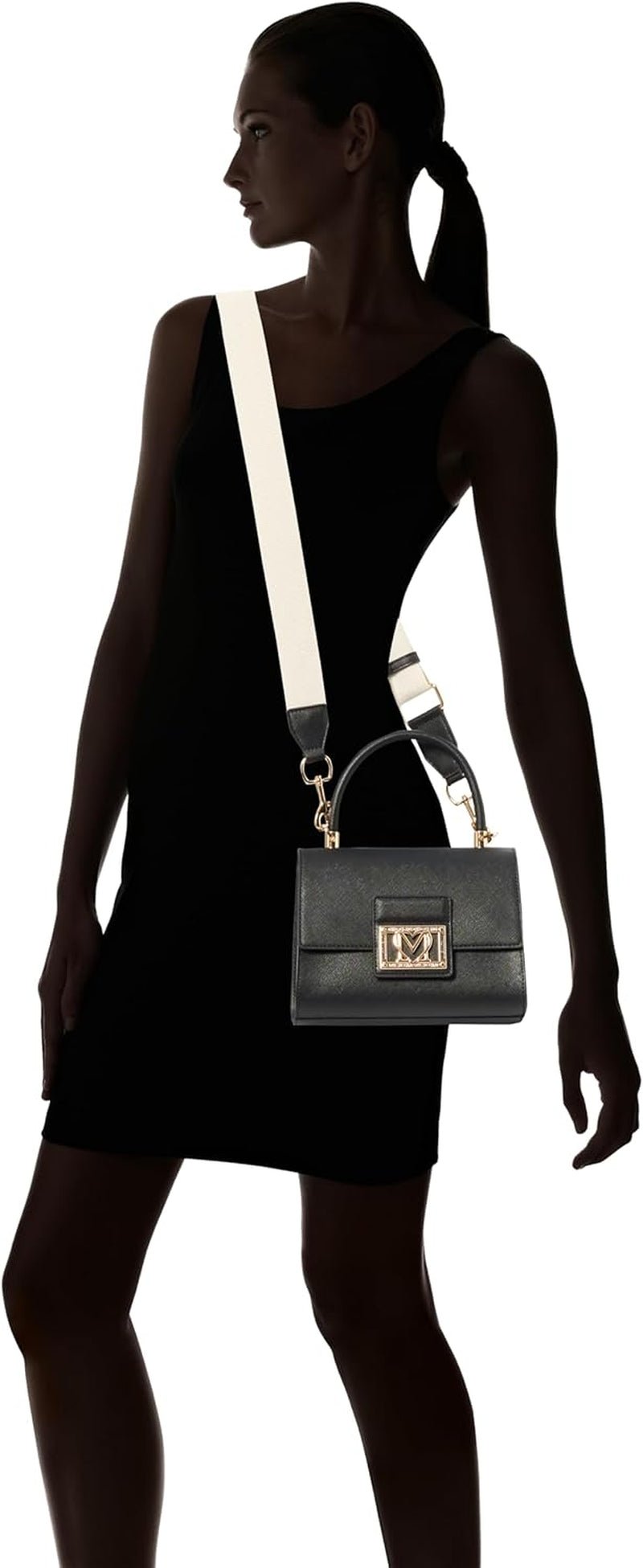 Love Moschino Damen BORSA A Mano, Nero BORSA A Mano, Nero Damentaschen Naty Shop