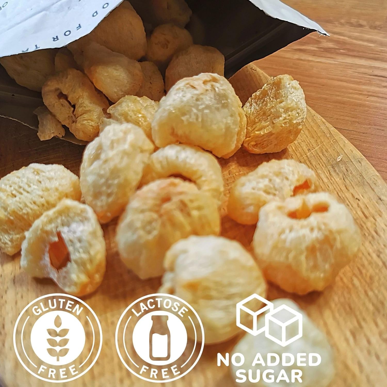 Gefriergetrocknete Litschi | 100 % Litschi getrocknete gefriergetrocknete Früchte | natürlich getrocknet, vegan, glutenfrei | Kein Litschisaft, Litschisirup | Gefriergetrocknete Früchte tropische Litschi | ZingyZoo Dehydrierte Produkte Naty Shop