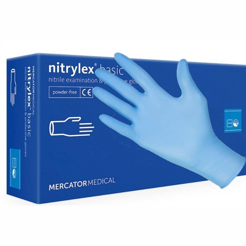 Nitrilex puderfreie blaue Nitrilhandschuhe 100 Stück, Größe L Nati Shop