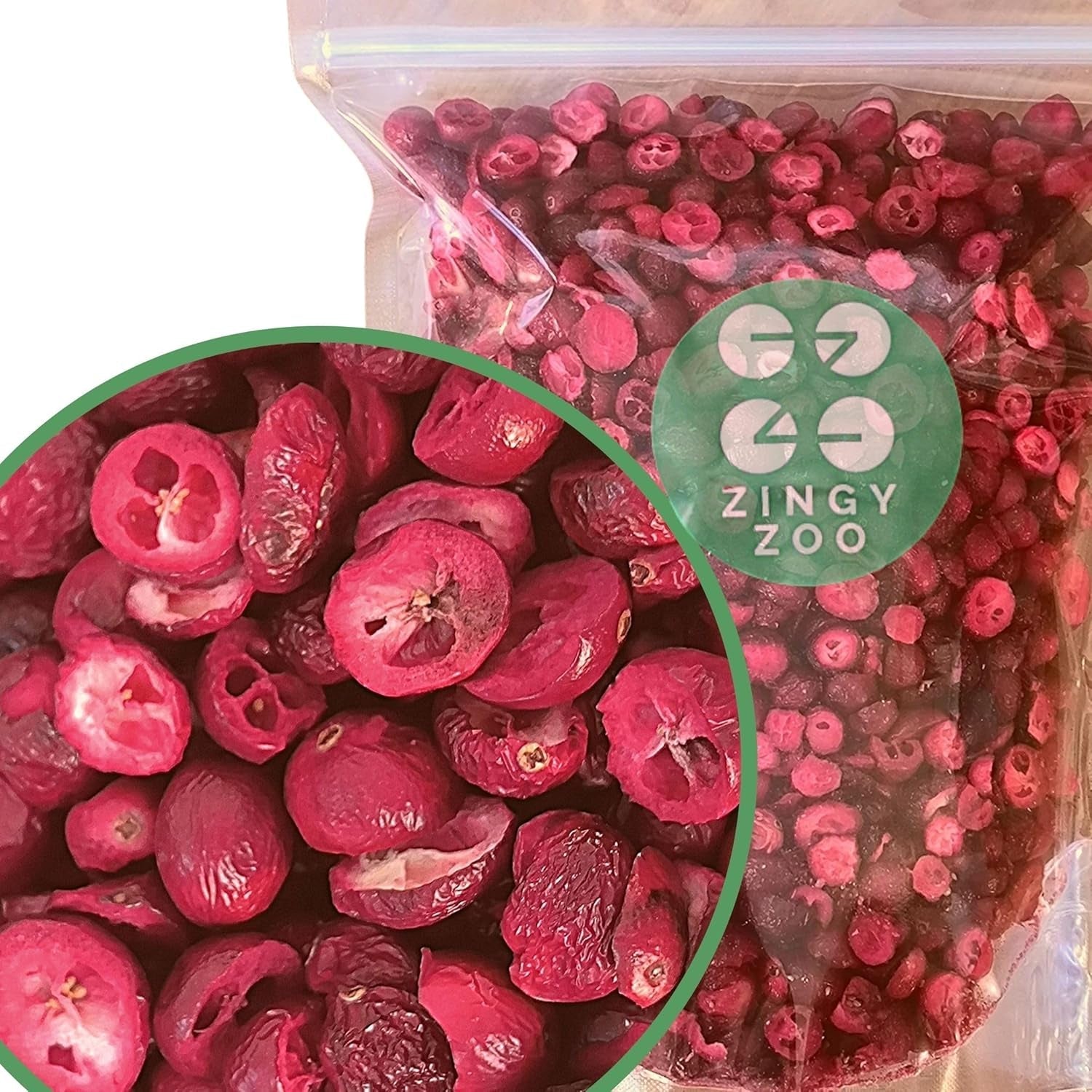 Gefriergetrocknete Cranberries ohne Zucker | XL 250g Gefriergetrocknete natürliche ungesüßte Cranberries | Gefriergetrocknete natürliche Wildfrüchte | Gefriergetrocknete Cranberries | ZingyZoo Naty Shop dehydrierte Produkte 250G