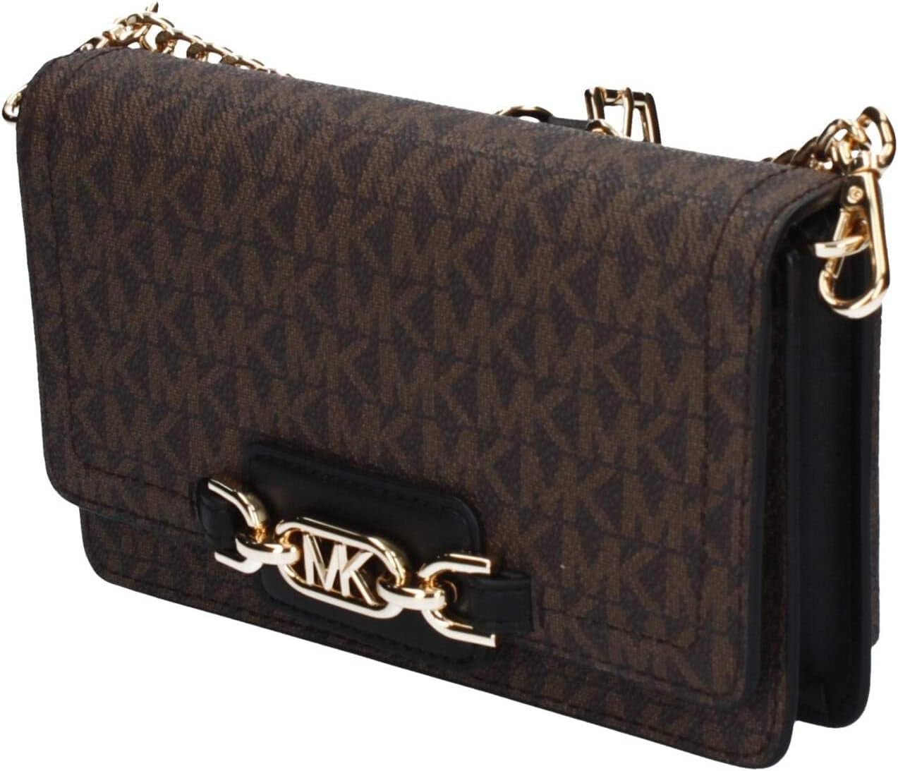 Michael Kors Damen Sm Phn CHN Xbody Bag, Braun/Schwarz Damentaschen Naty Shop