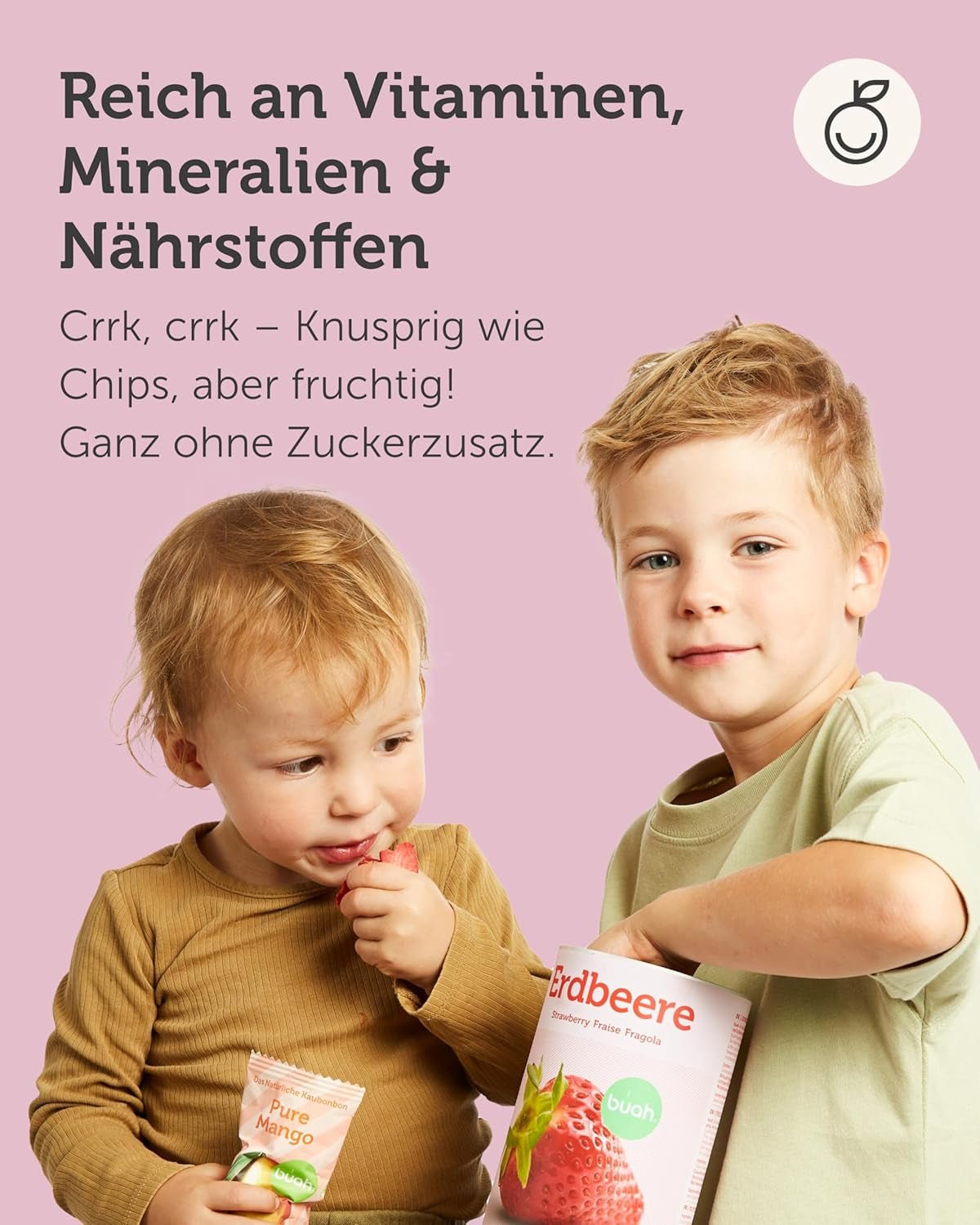 Gefriergetrocknete Fruchtmischung BUAH® | Gefriergetrocknete Erdbeeren, Bananen, Äpfel und Johannisbeeren ohne Zuckerzusatz | 100 % Frucht | Vegane, glutenfreie, laktosefreie (140 g) dehydrierte Produkte von Naty Shop