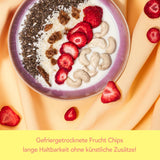 Mono gefriergetrocknete Chips – 300g Erdbeerchips aus 100 % natürlichen Erdbeeren – getrocknete tropische Früchte – getrocknete Erdbeerfrüchte – Snack für Müsli und Desserts – Erdbeerchips Dehydrierte Produkte Naty Shop