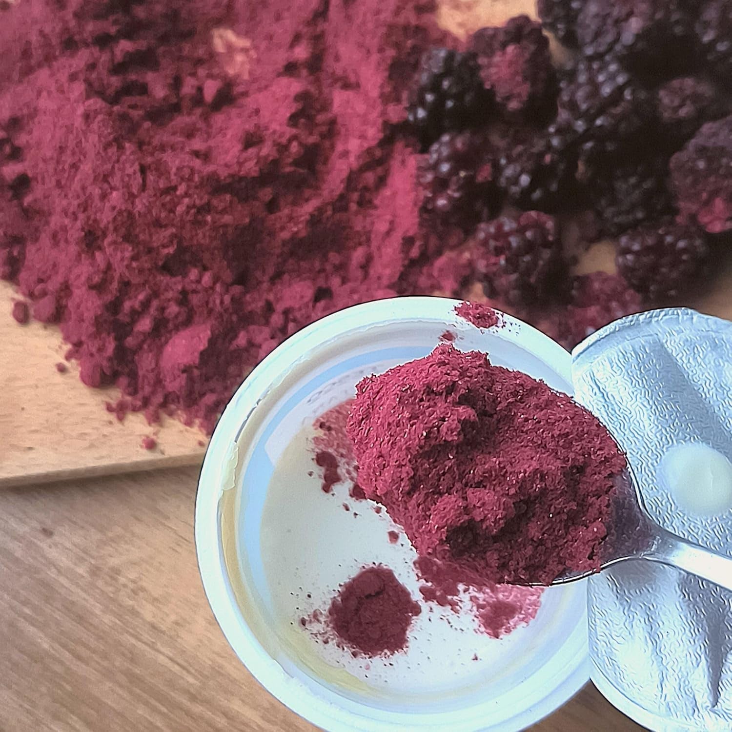 Gefriergetrocknete Brombeeren in Pulverform | 100 % gefriergetrocknetes Fruchtpulver. Natürliche Trockenfrüchte ohne Zusatzstoffe | Fruchtpulver Gefriergetrocknete Früchte Brombeerpulver Dehydrierte Produkte Naty Shop