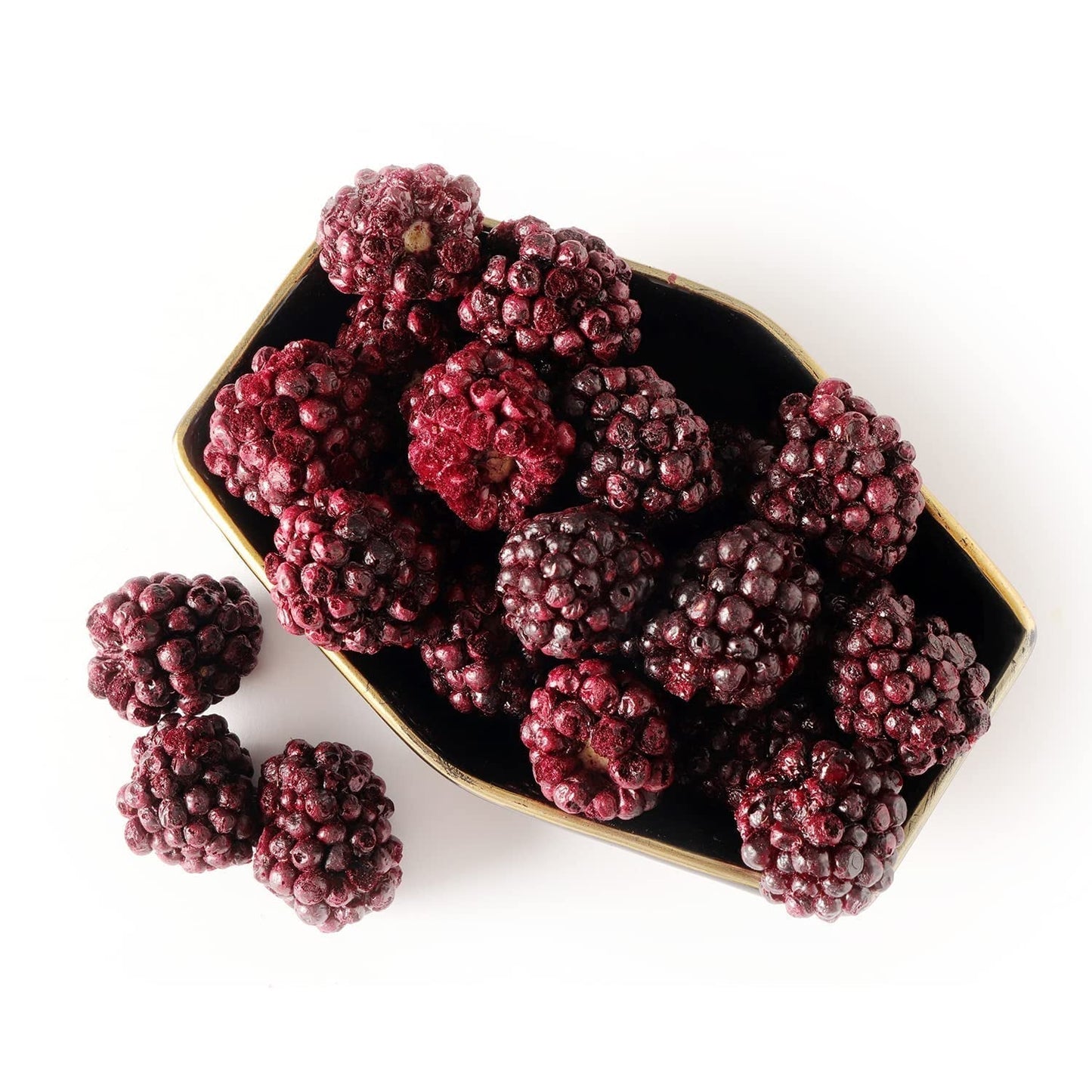 Gefriergetrocknete ganze Brombeeren 100g - Gefriergetrocknete Früchte - Gefriergetrocknete Trockenfrüchte - Gefriergetrocknete ganze Brombeeren zum Backen, Dekorieren von Kuchen, Snacks, Müsli, Desserts. Dehydrierte Produkte Naty Shop