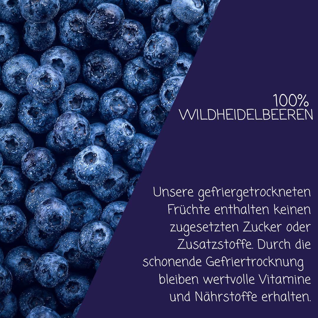 myfruits wilde Blaubeeren, gefriergetrocknete Blaubeeren, 70g, ohne Zusatzstoffe, 100 % wilde Blaubeeren, gefriergetrocknete Früchte und Trockenfrüchte Dehydrierte Produkte Naty Shop