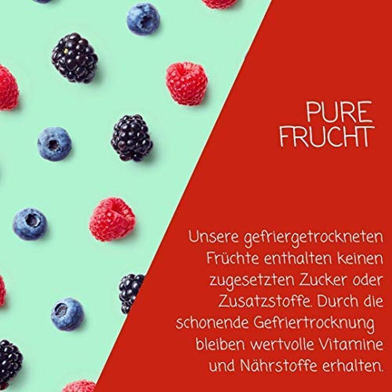 myfruits Beerenmischung, 300g, gefriergetrocknete Früchte- und Beerenmischung, ohne Zuckerzusatz, Erdbeeren, Himbeeren, rote Johannisbeeren, Trockenfruchtmischung Dehydrierte Produkte Naty Shop