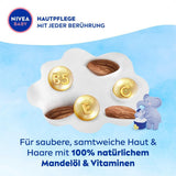 NIVEA BABY Kopf-bis-Fuß-Bad & Shampoo, sanftes veganes Shampoo für Kinderhaut und -haare mit Mandelöl, entspannendes Duschgel mit hypoallergener Formel ohne Parabene und Mikroplastik (200 ml) Kinder - Bade- und Hautpflege Naty Shop