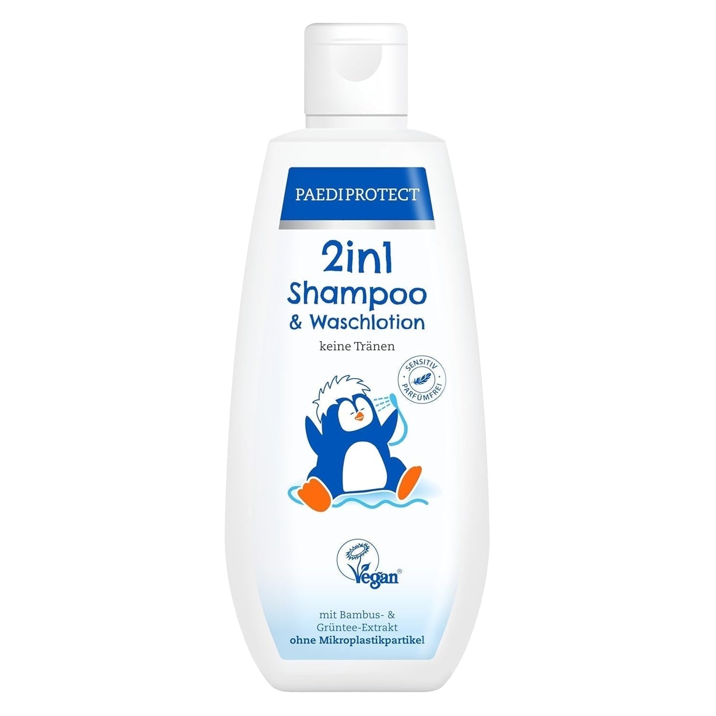 PAEDIPROTECT 2in1 Shampoo und Waschlotion für Babys und Kinder 200 ml, sanfte Reinigung und Haare ohne Parfüm und Mikroplastik, das Duschgel spendet trockener und empfindlicher Haut Feuchtigkeit, auch für Erwachsene Kinder - Bade- und Hautpflege Naty Shop White 200 ml (1 Packung)