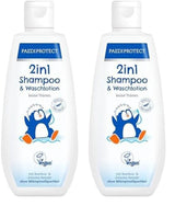PAEDIPROTECT 2in1 Shampoo und Waschlotion für Babys und Kinder 200 ml, sanfte Reinigung und Haare ohne Parfüm und Mikroplastik, das Duschgel spendet trockener und empfindlicher Haut Feuchtigkeit, auch für Erwachsene Kinder - Bade- und Hautpflege Naty Shop White 200 ml (2er Pack)