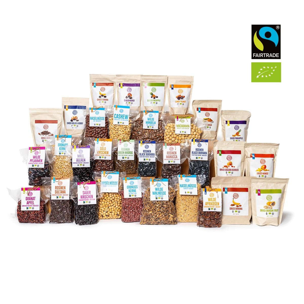 PAKKA – Bio-Fairtrade-Jumbo-Manucca-Rosinen 1 kg mit 2 – 3 knackigen Samen, sonnengetrocknete Manucca-Trauben, ölfrei, daher klebrig, ungeschwefelt, von Kleinbauern in Samarkand, Usbekistan, 1000 g, dehydrierte Produkte, Naty Shop