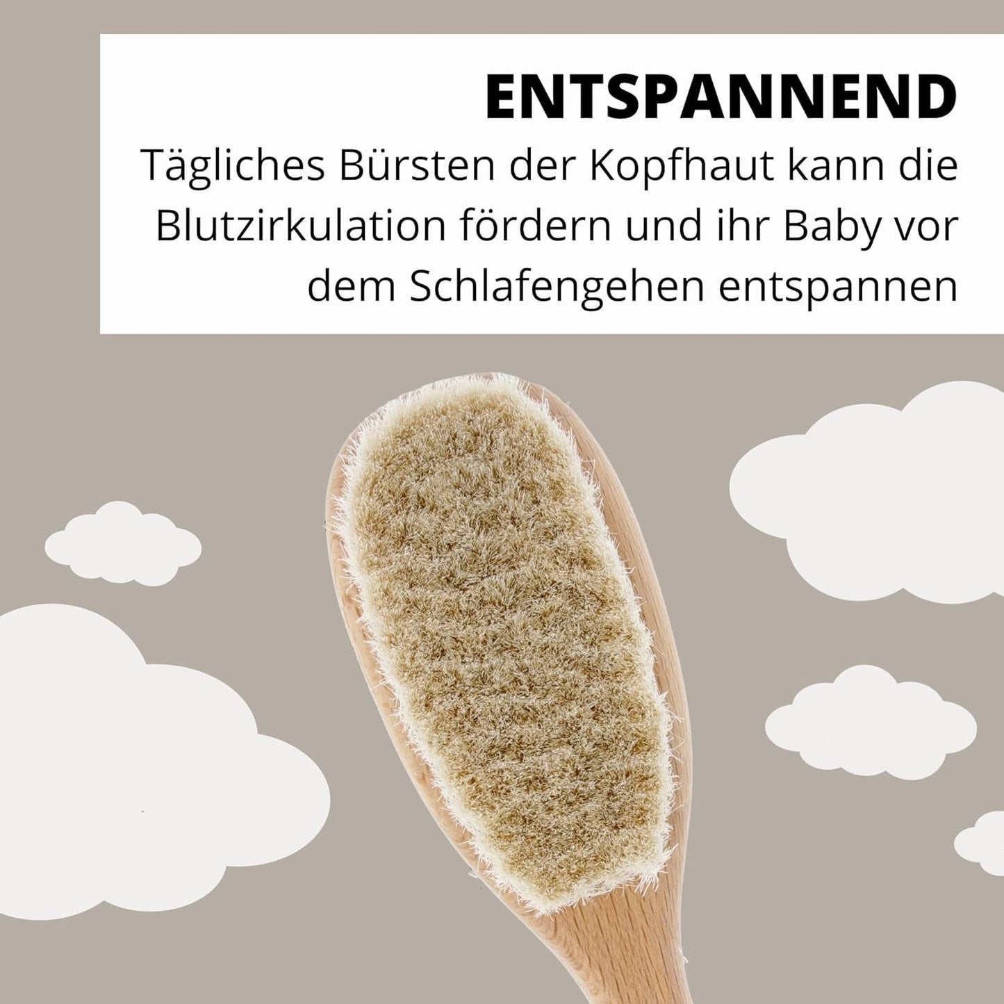 PARSA Beauty Babyhaarbürste mit Ziegenhaar – Babyhaarbürste aus FSC®-zertifiziertem Buchenholz – Bürste zur Pflege feiner Babyhaare – Babybürste Kinder – Bade- und Hautpflege Naty Shop