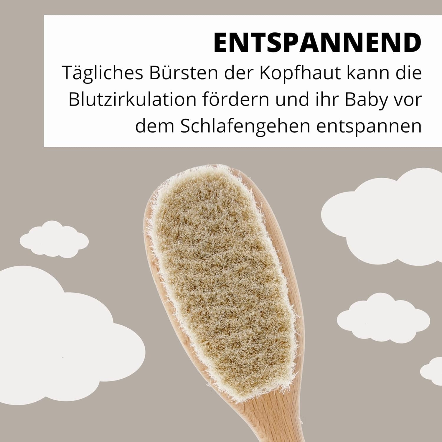 PARSA Beauty Babyhaarbürste mit Ziegenhaar – Babyhaarbürste aus FSC®-zertifiziertem Buchenholz – Bürste zur Pflege feiner Babyhaare – Babybürste Kinder – Bade- und Hautpflege Naty Shop
