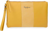 Pepe Jeans Double Wallet Gelbe Tasche 27x17x2 cm Leder Geldbörse Damen Naty Shop Gelbe Handtasche