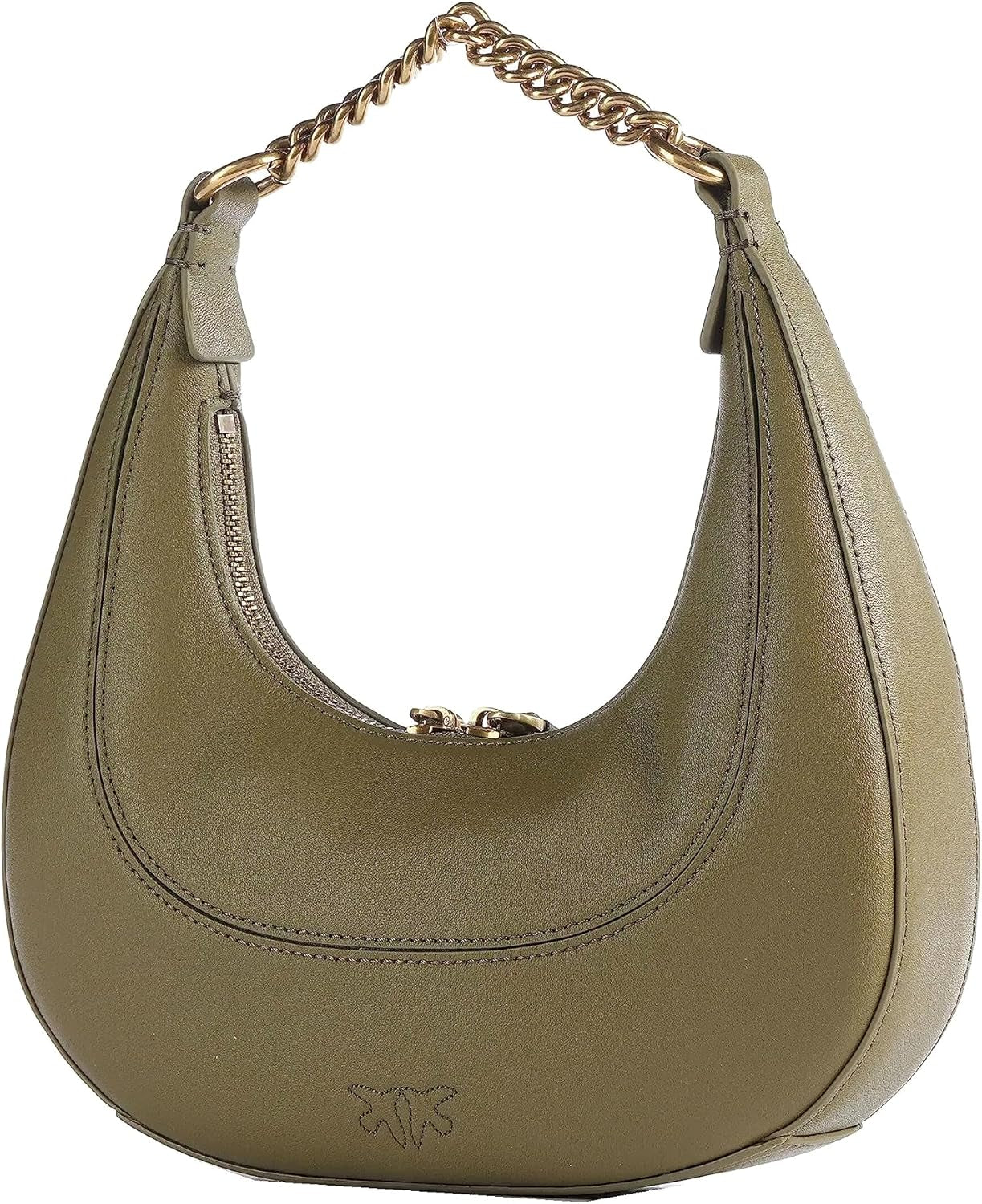 Pinko Damen BRIOCHE HOBO Mini KALB MORB, V62q_Green Thread-Antique Gold Damentaschen Naty Shop