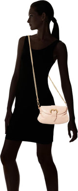 Pinko Jolene Shoulder Mini Crystal Calf Bag für Damen, O81m_Chocolate Gold Damentaschen Naty Shop