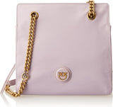Pinko Damen Recycled Gate Shopper RECYCELTES Nylon + Damentaschen Naty Shop Y48Q_Tulipano Viola-Antque Gold