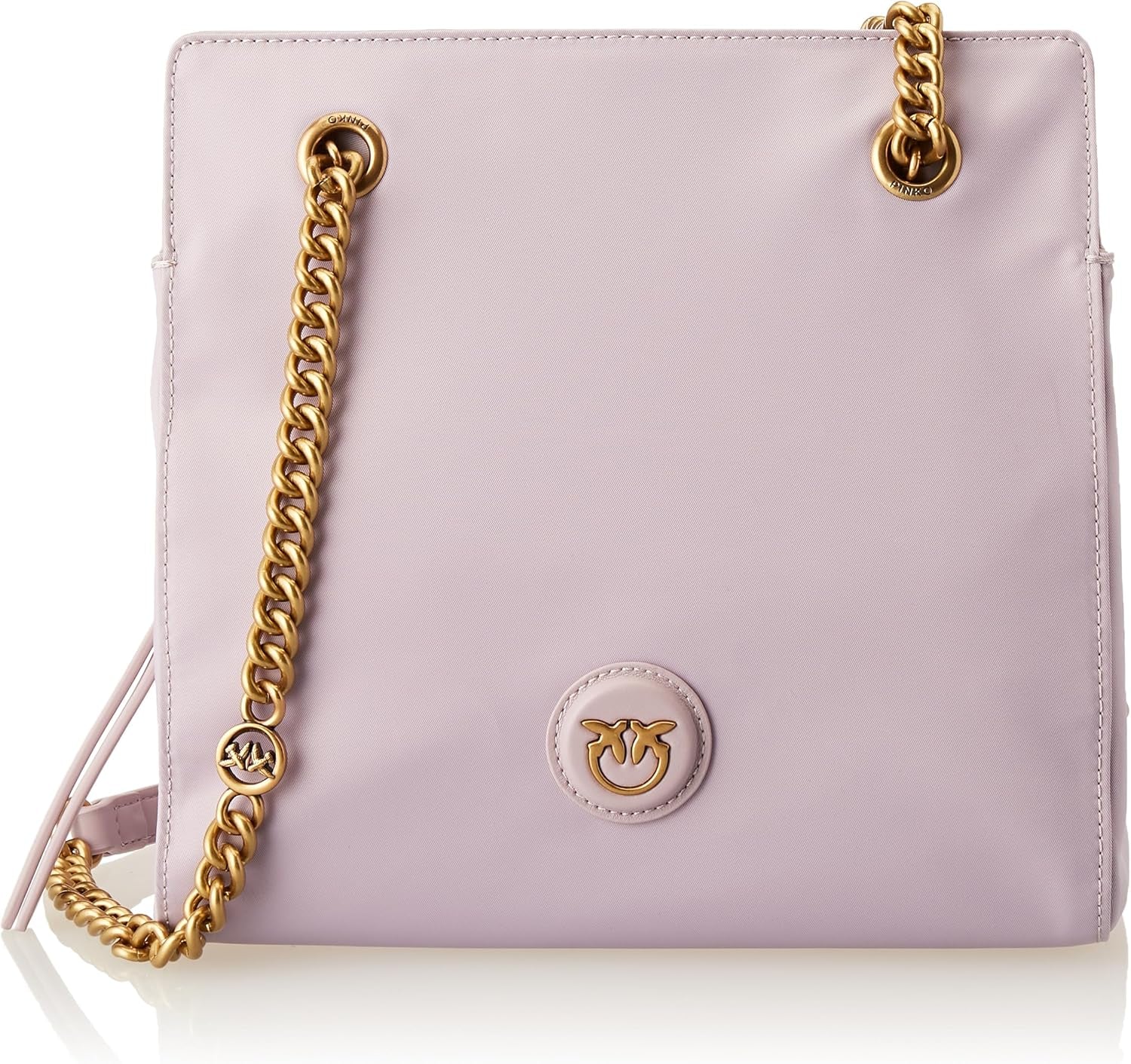 Pinko Damen Recycled Gate Shopper RECYCELTES Nylon + Damentaschen Naty Shop Y48Q_Tulipano Viola-Antque Gold
