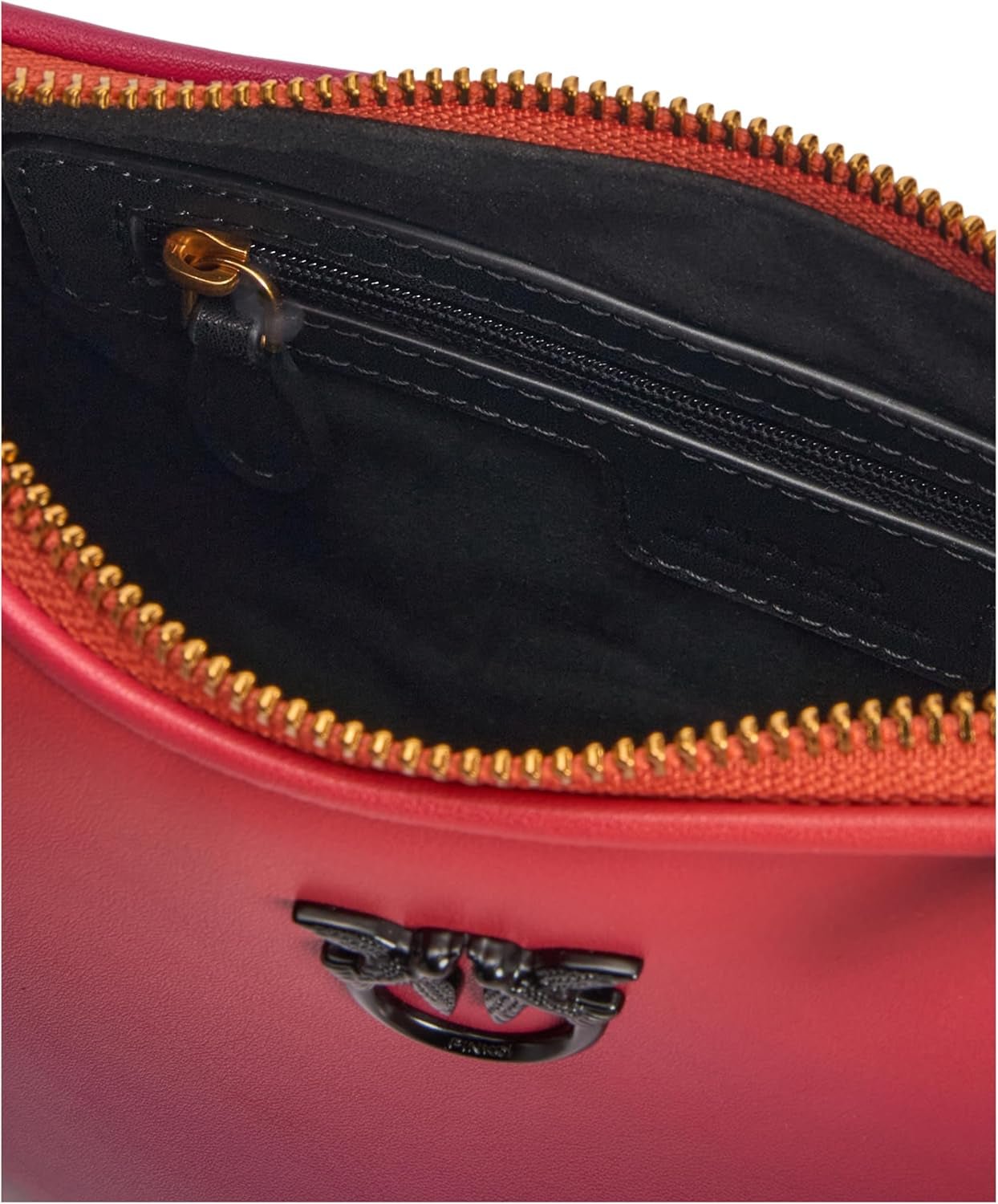 Pinko Half Moon Mini-Ledertasche mit Farbverlauf, ya4l_Mult.fuchsia, orange-schwarz Damentaschen Naty Shop