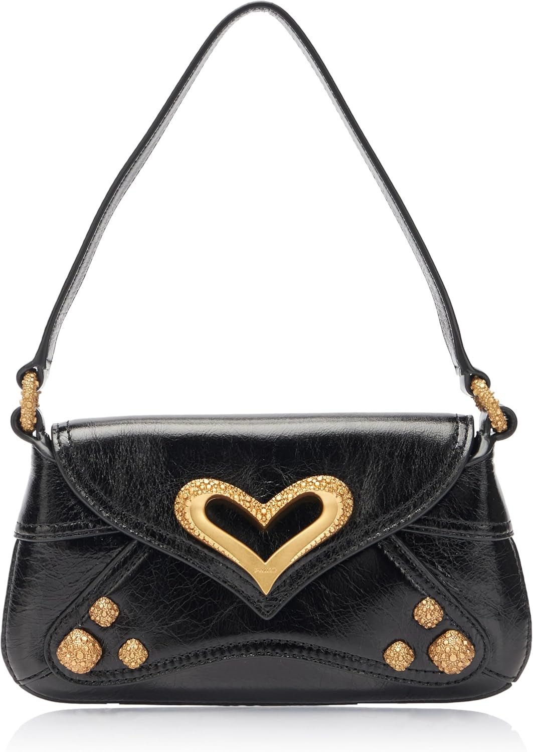 Pinko Damen 520 Schultertasche Baby Naplack Vintage Tasche Damen Taschen Naty Shop Z99M_Black Limousine-Chocolate Gold