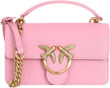 Pinko Damen Love One Mini leichte Tasche aus Kalbsseide Damentaschen Naty Shop P31Q_Pink-Marino-Antique Gold