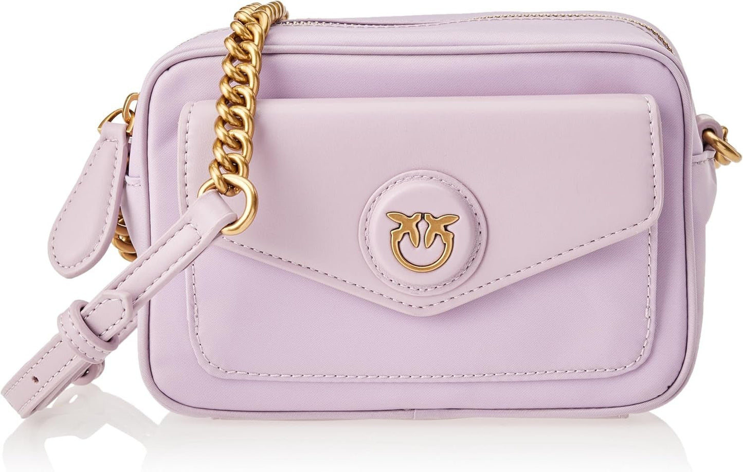 Pinko Nyllo Gate Kameraetui Recycelte NYLO Damentaschen Naty Shop Y48Q_Tulip violett – Antikgold