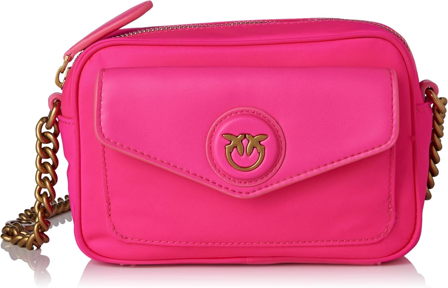 Pinko Nyllo Gate Kameraetui Recycelte NYLO Damentaschen Naty Shop N17Q_Pink Pink Pinko-Antique Gold