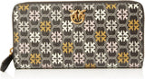 Pinko Women's Ryder Zip Around Leather Print Logo Travel Accessories Wallet, Zm7q_Black/Brown/White.Antique Go Wallet Women Naty Shop Default Title