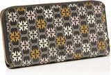 Pinko Women's Ryder Zip Around Leather Print Logo Travel Accessories Wallet, Zm7q_Black/Brown/White.Antique Go Wallet Women Naty Shop