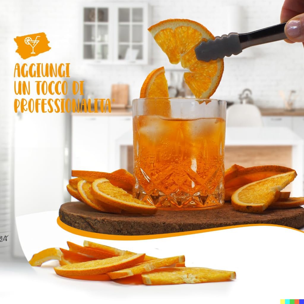 Frische gefriergetrocknete Orangen in halben Scheiben – kalt dehydrierte Orangen für professionelle Cocktails frische gefriergetrocknete Früchte Trockenfrüchte für Cocktails – 1-Liter-Packung ca. 70 dehydrierte Produkte von Naty Shop