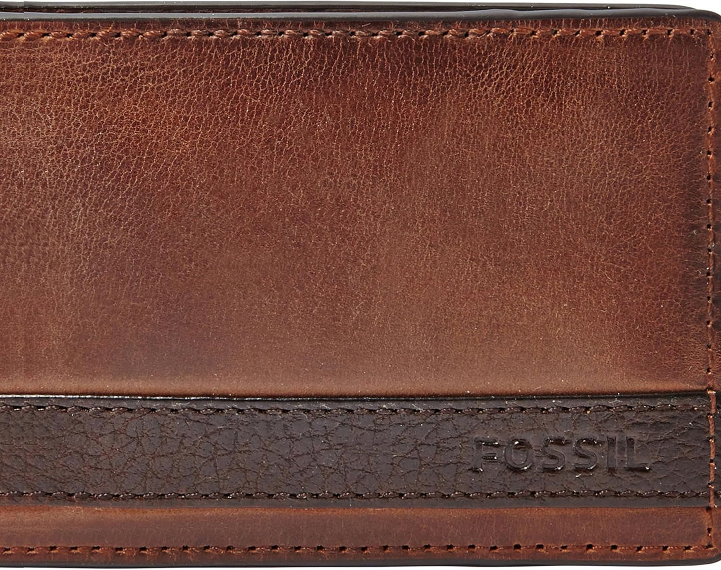 Fossil Herren-Geldbörse „Quinn“ aus Leder, 10 cm L x 1,5 cm B x 7 cm H. Herren-Geldbörse Naty Shop