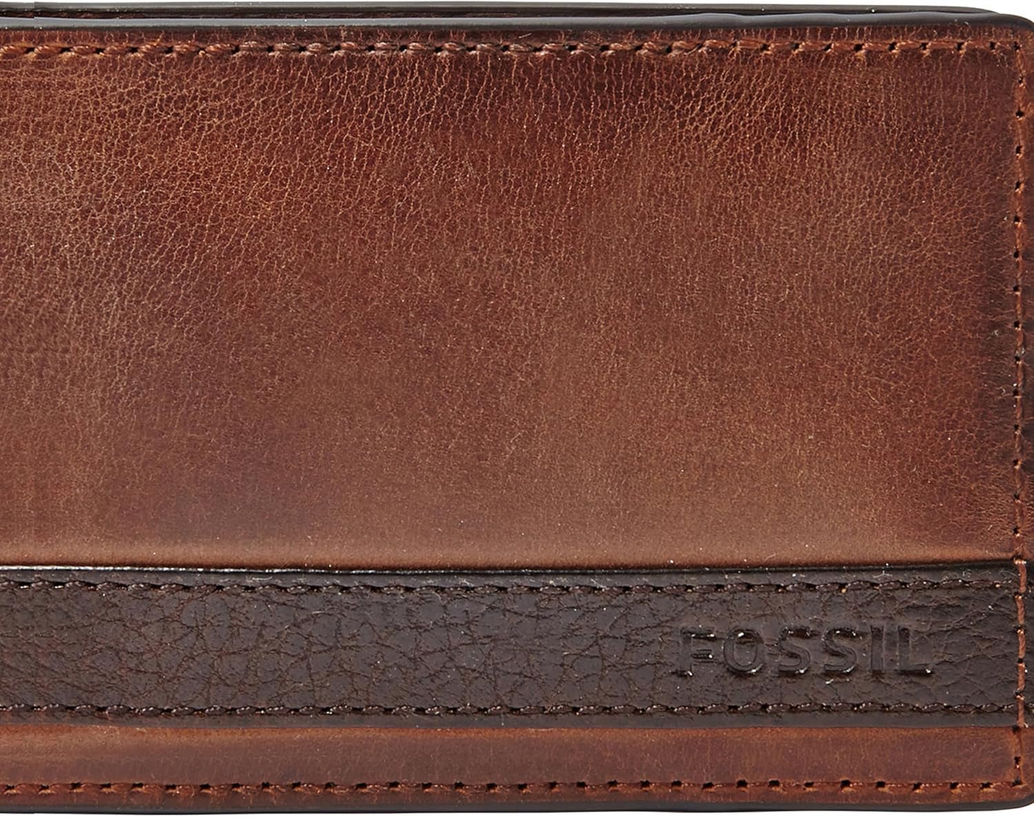 Fossil Herren-Geldbörse „Quinn“ aus Leder, 10 cm L x 1,5 cm B x 7 cm H. Herren-Geldbörse Naty Shop