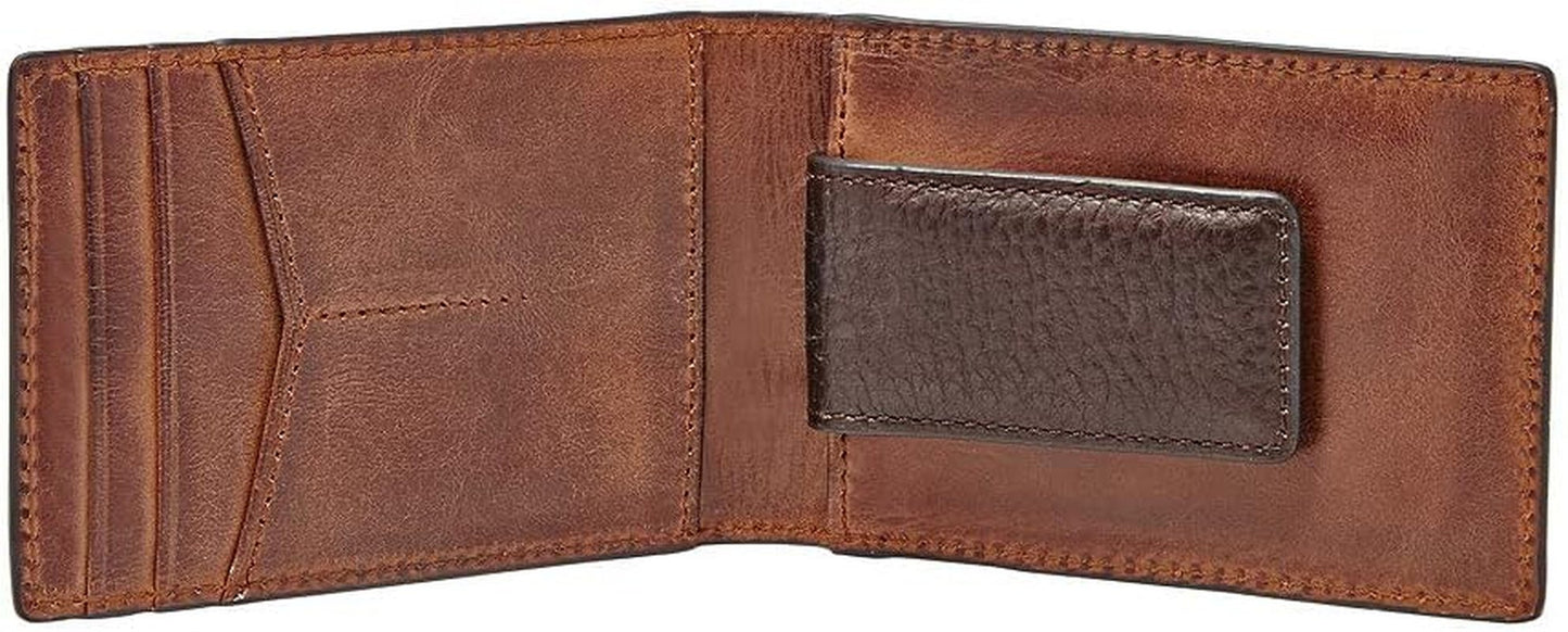 Fossil Herren-Geldbörse „Quinn“ aus Leder, 10 cm L x 1,5 cm B x 7 cm H. Herren-Geldbörse Naty Shop