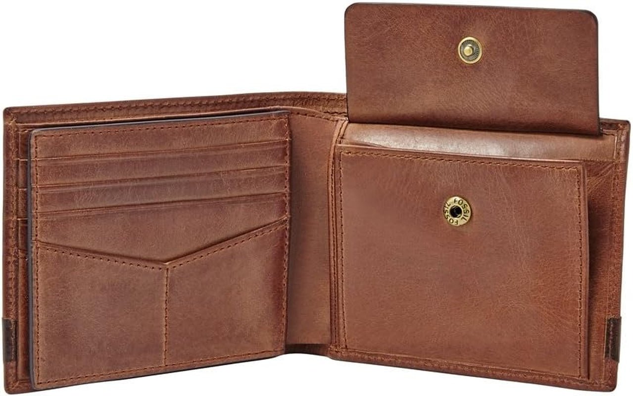 Fossil Herren-Geldbörse „Quinn“ aus Leder, 11,43 cm L x 2,54 cm B x 9,525 cm H. Herren-Geldbörse Naty Shop