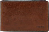Fossil Andrew Bifold-Geldbörse aus Leder für Herren, 11,5 cm L x 1,9 cm B x 7,7 cm H, Herren-Geldbörse, Naty Shop, Braun