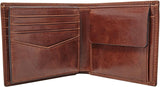 Fossil Ryan Herren-Geldbörse aus Leder, faltbar, 11,43 cm L x 2,54 cm B x 9,525 cm H. Herren-Geldbörse Naty Shop