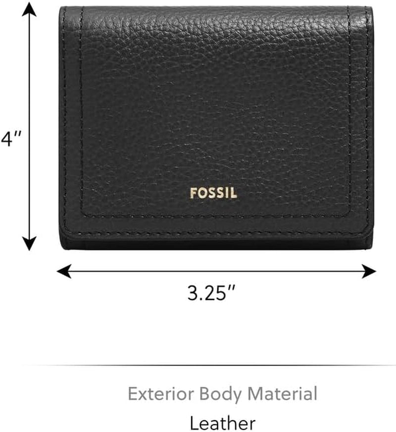 Fossil Logan Dreifach-Geldbörse für Damen, Schwarz Naty Shop Damen-Geldbörse