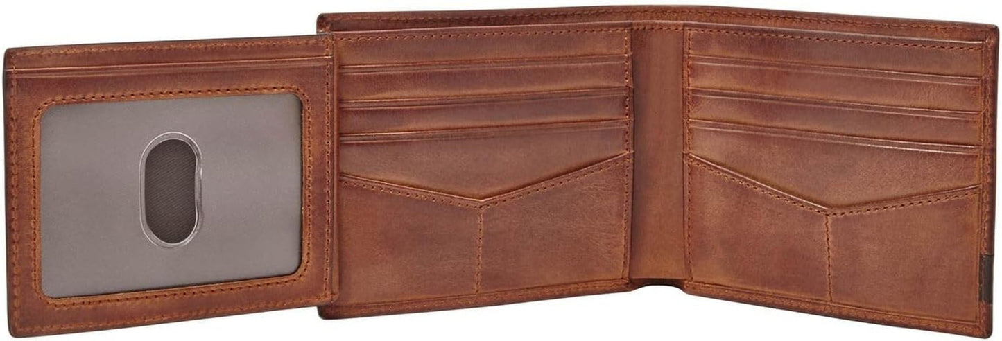 Fossil Quinn-Geldbörse für Herren – 100 % braunes Bifold-Leder, 11,5 cm L x 2 cm B x 9 cm H ML3644200 Herren-Geldbörse Naty Shop