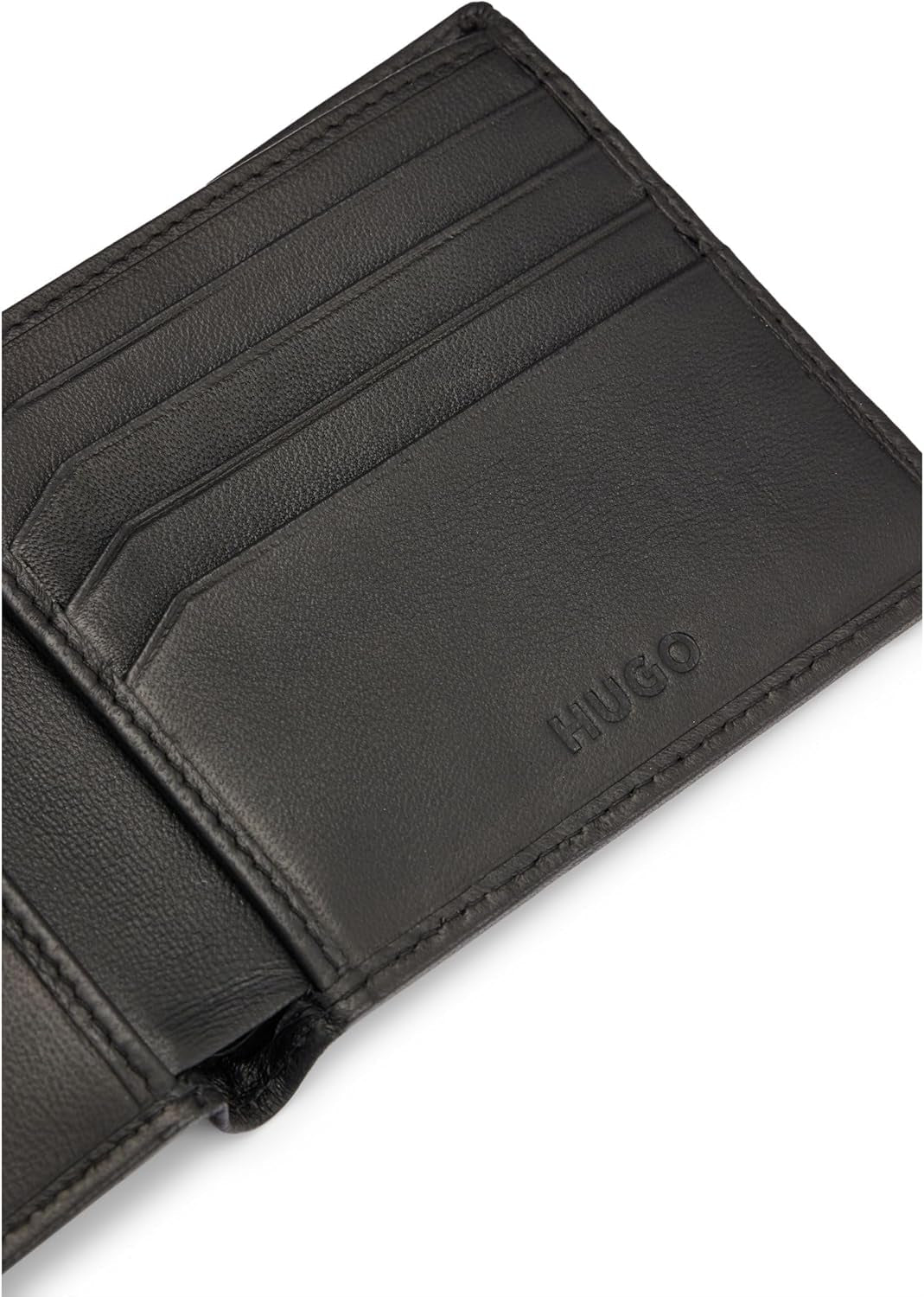 HUGO Herren-Geldbörse Tibby 8cc aus Nappaleder mit schwarzem Logo-Stck. Herren-Geldbörse Naty Shop