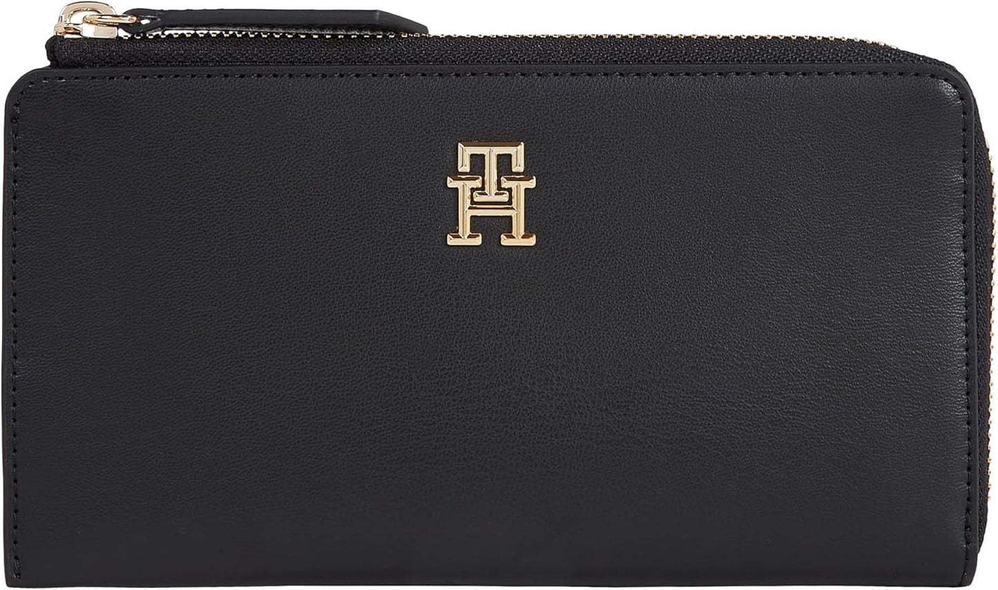 Geldbörse für Damen Tommy Hilfiger Slim Large, schwarz (Schwarz), Onesize Damenbrieftasche Naty Shop Standardtitel