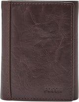 Fossil Herren Neel Leder Trifold Wallet 8,255 cm L x 1,905 cm B x 10,16 cm H Herrenbrieftasche Naty Shop Braun