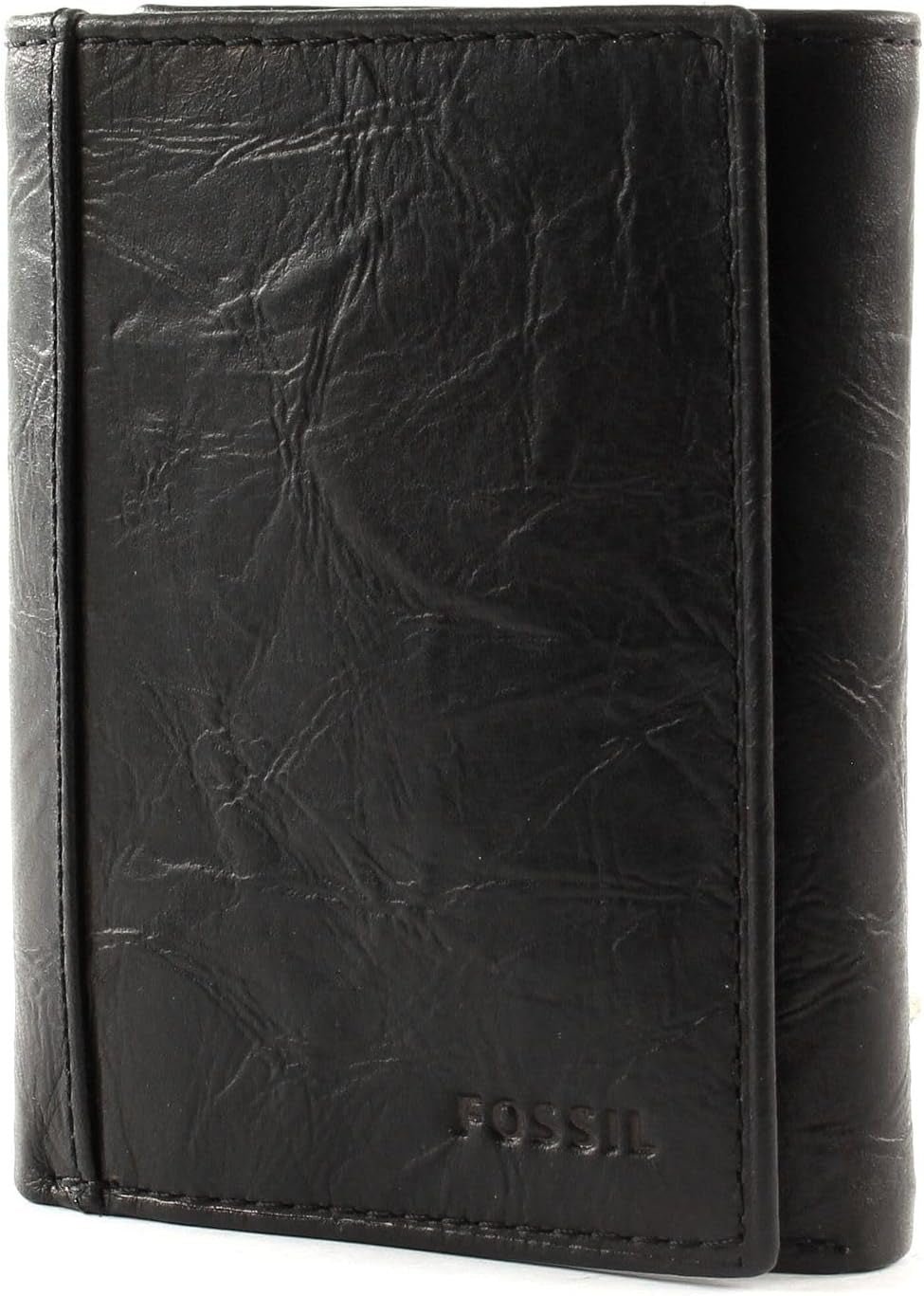 Fossil Herren Neel Leder Trifold Wallet 8,255 cm L x 1,905 cm B x 10,16 cm H Herrenbrieftasche Naty Shop Schwarz