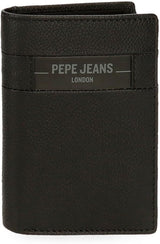 Pepe Jeans Checkbox Schwarz Braun Blau Grau Rindsleder-Geldbörsen und Geldbörsen Herren-Geldbörse Naty Shop Schwarze vertikale Geldbörse