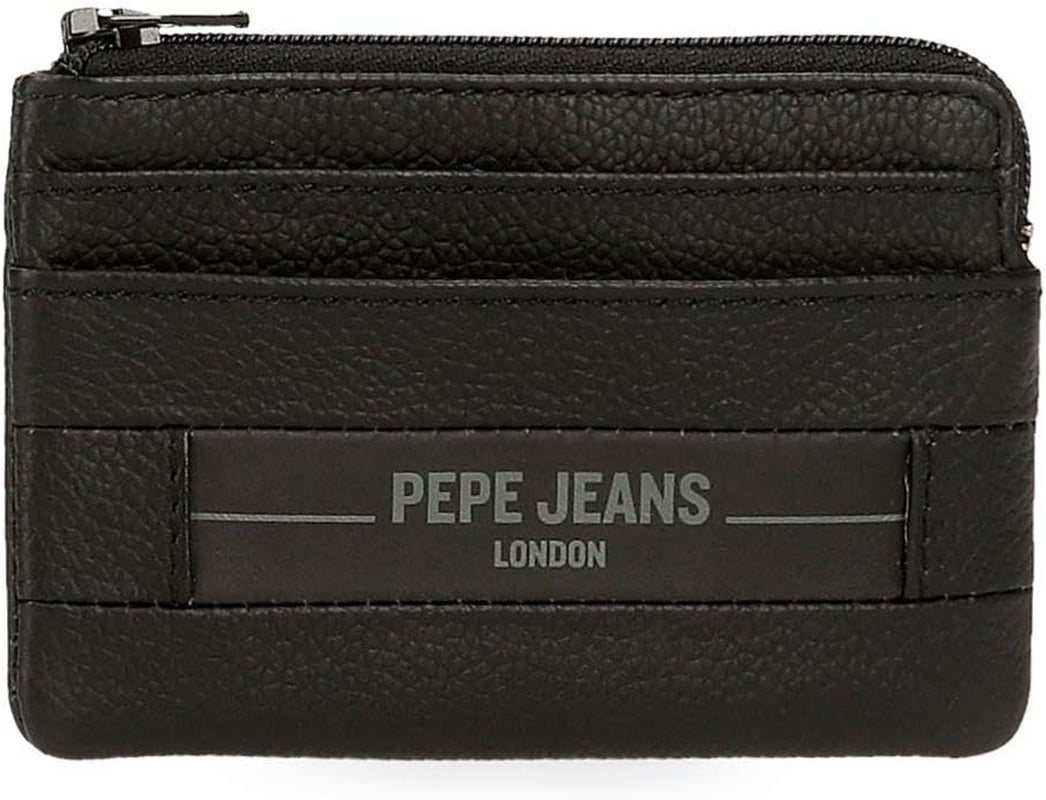 Pepe Jeans Checkbox Rindsleder-Geldbörsen und Geldbörsen, Schwarz, Braun, Blau und Grau – Naty Shop