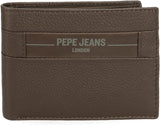 Pepe Jeans Checkbox Rindsleder-Geldbörsen und Geldbörsen Schwarz Braun Blau Grau Geldbörse Herren Naty Shop Braune Geldbörse