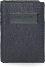 Pepe Jeans Checkbox Rindsleder-Geldbörsen und Geldbörsen Schwarz Braun Blau Grau Herren-Geldbörse Naty Shop Blaue vertikale Geldbörse