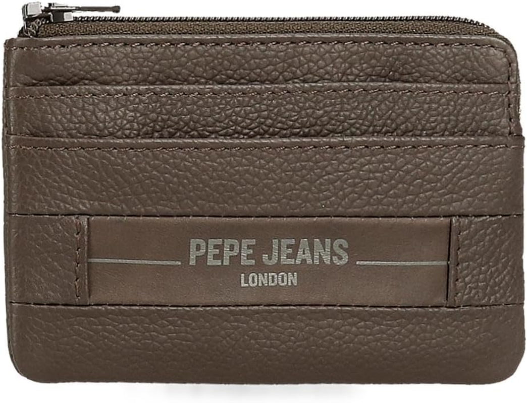Pepe Jeans Checkbox Rindsleder-Geldbörsen und Geldbörsen Schwarz Braun Blau Grau Herren-Geldbörse Naty Shop Braune Geldbörse