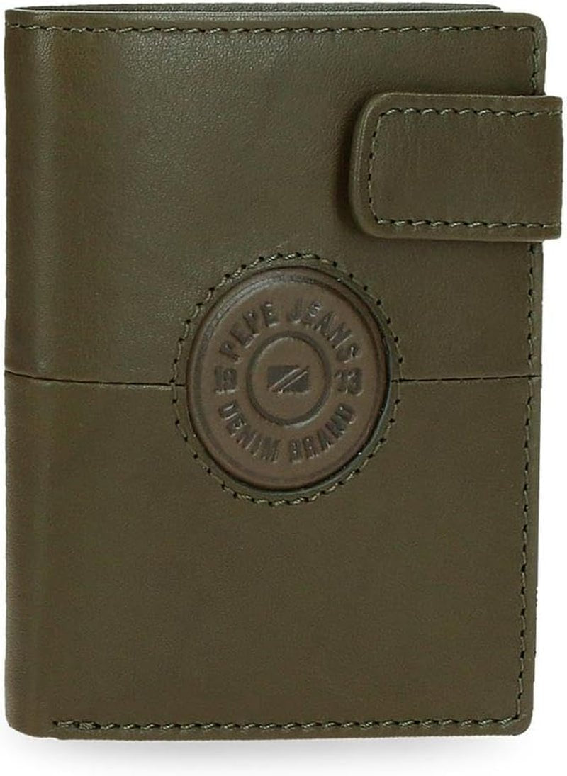 Pepe Jeans Cracker Rindsleder-Geldbörsen und Geldbörsen Schwarz Braun Grün Verschiedene Größen Naty Shop Herren-Geldbörse Grün Click Wallet