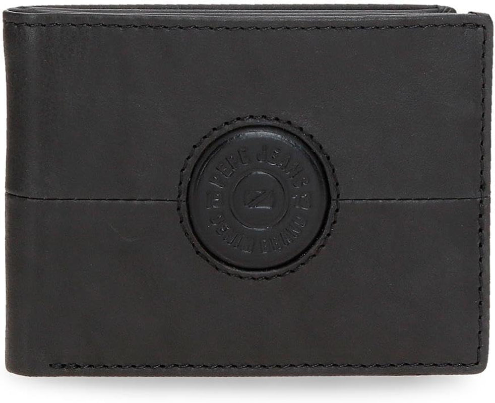 Pepe Jeans Cracker Rindsleder-Geldbörsen und Geldbörsen Schwarz Braun Grün Verschiedene Größen Naty Shop Herren-Geldbörse Schwarze Geldbörse 11