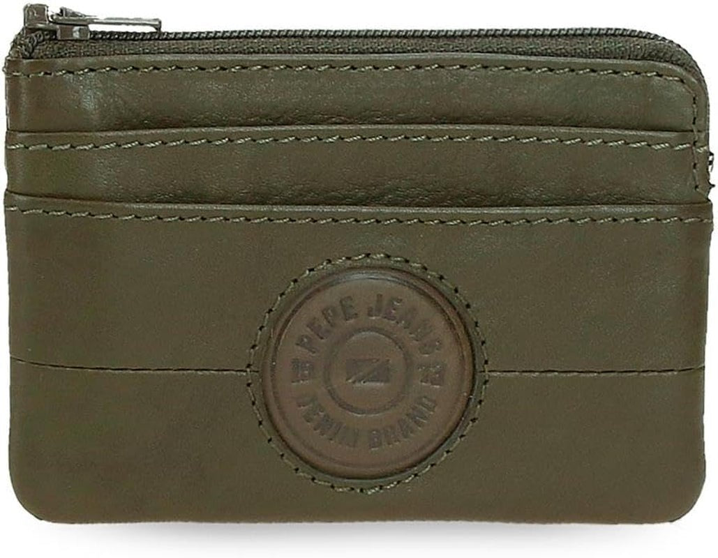 Pepe Jeans Cracker Rindsleder-Geldbörsen und Geldbörsen, Schwarz, Braun, Grün, verschiedene Größen, Herren-Geldbörse, Naty Shop, grüne Geldbörse